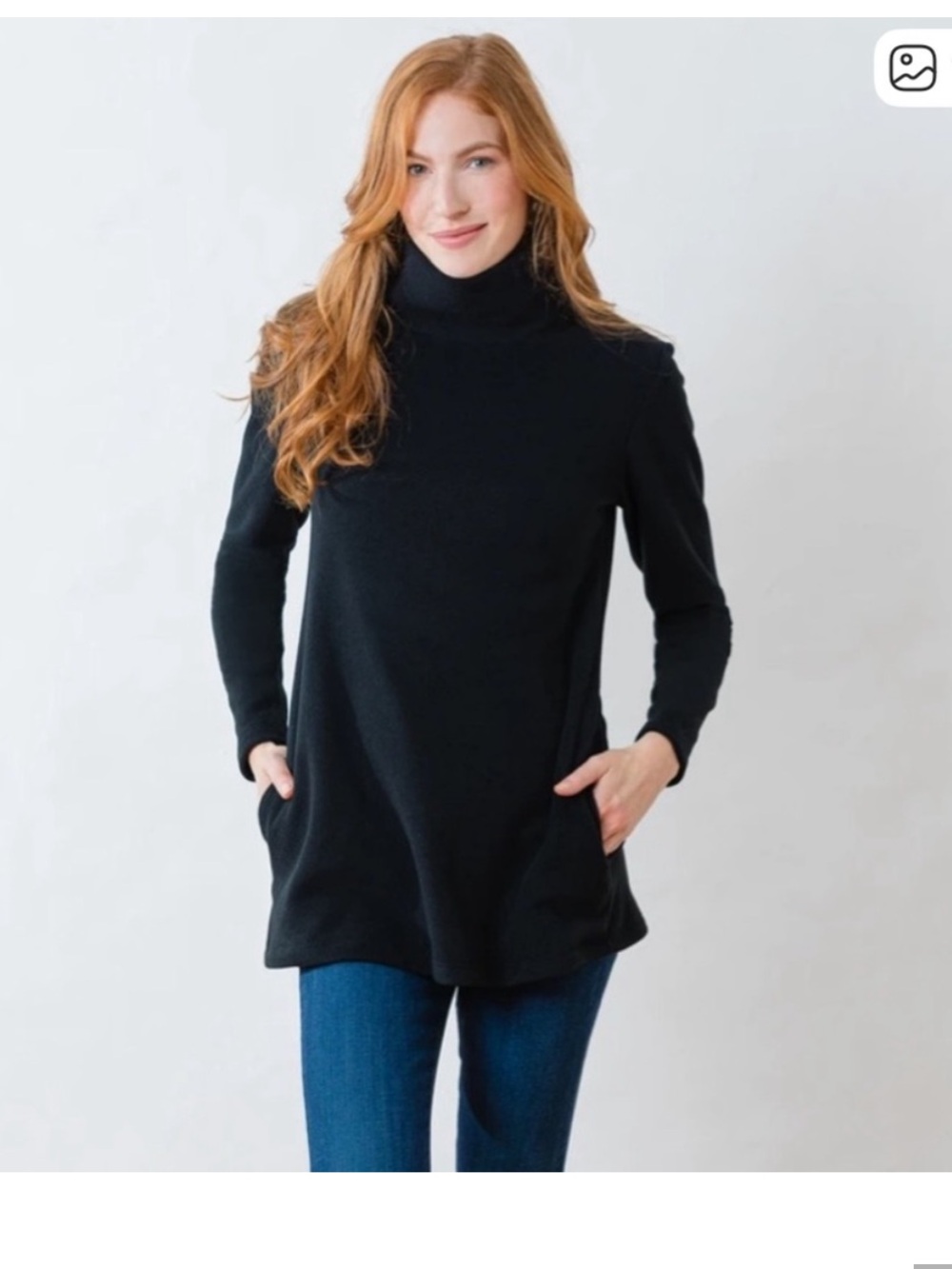 Dudley Stephens Cobble Hill Vello Fleece Turtleneck Tunic Top